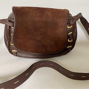 rag and bone Legend Saddle Bag - brown suede and Leather Medium Messenger Bag